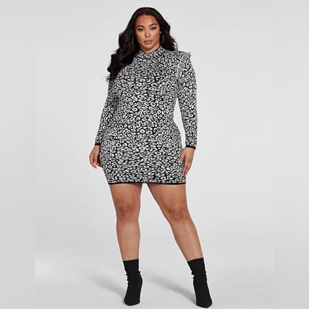 Fashion To Figure Dawn Leopard Print Sweater Dress